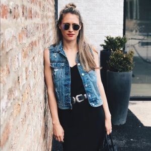 Gap distressed denim vest